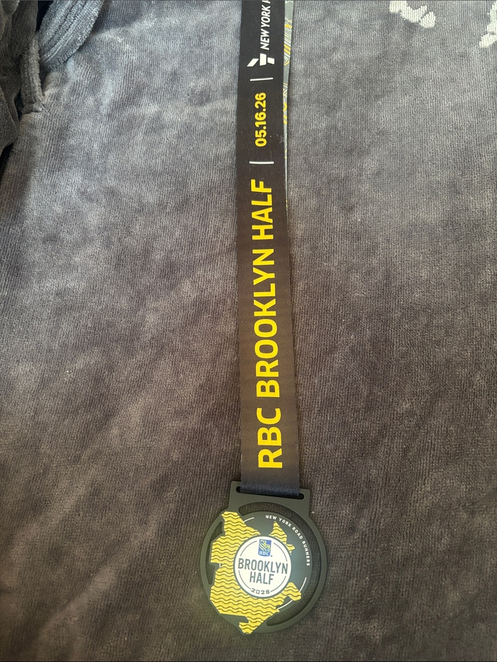 Brooklyn Half Medal with Black and Yellow Ribbon